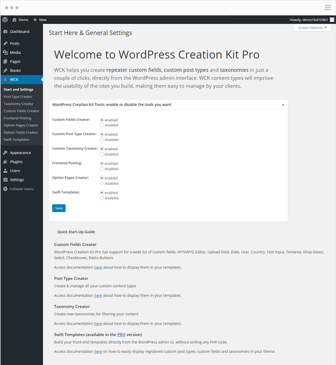 WordPress Creation Kit