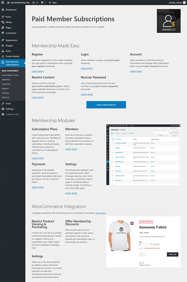 WordPress Membership Plugin - Assinaturas de membros pagos