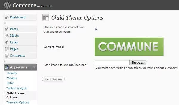 Child Theme Options Page - You now have the posibility to upload your header image from WordPress