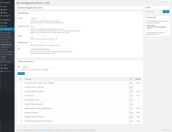 Teachers Registration Form backend