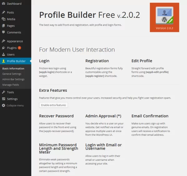 Profile Builder Free Basic Information