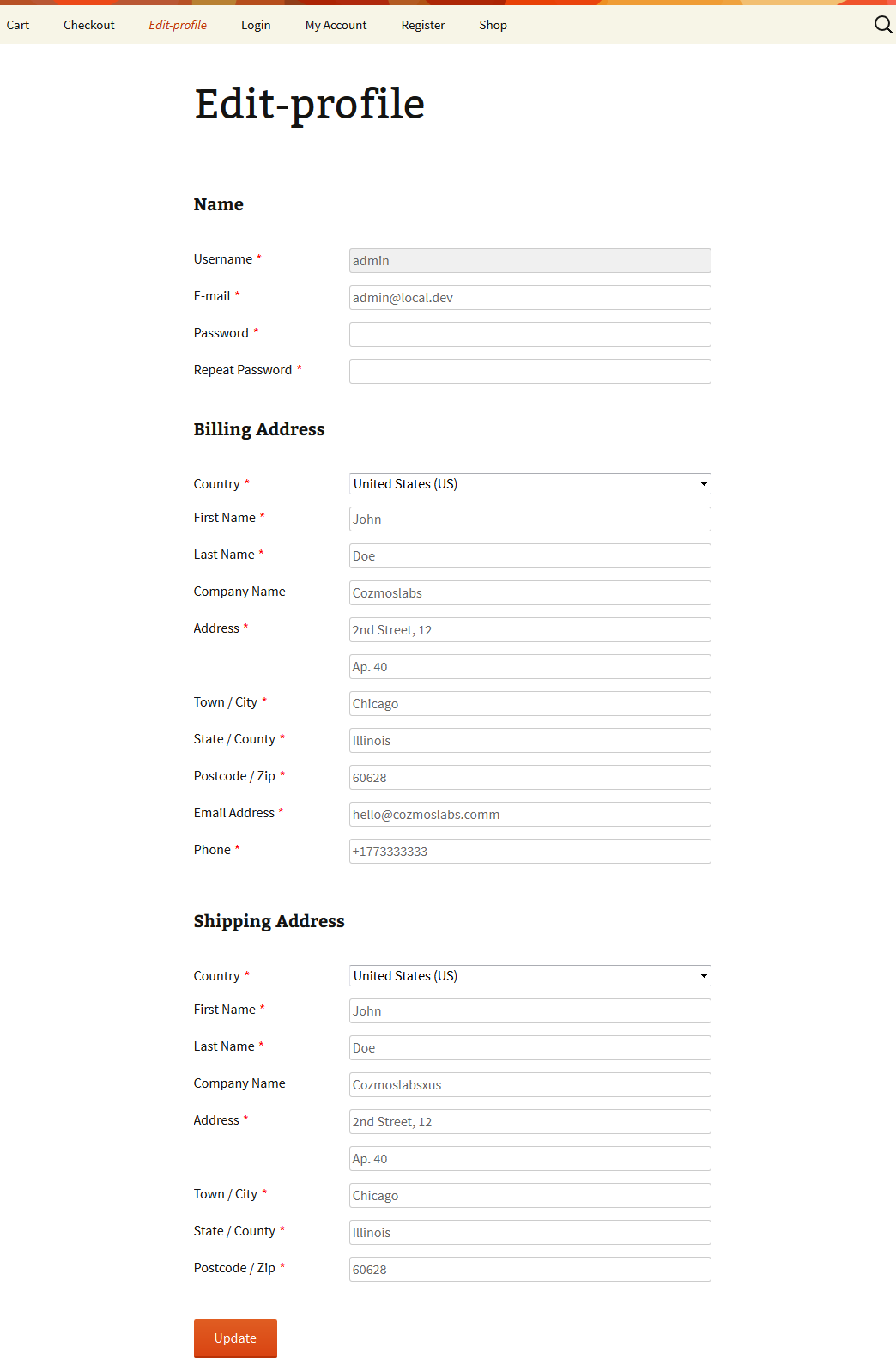 Customize WooCommerce My account page