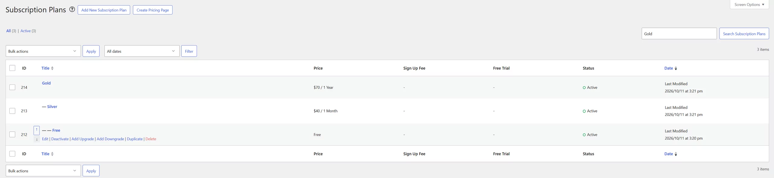 Paid Member Subscriptions Delete a Subscription Plan