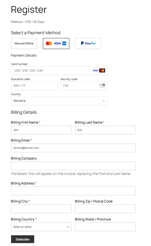 email confirmation redirect to payment page image