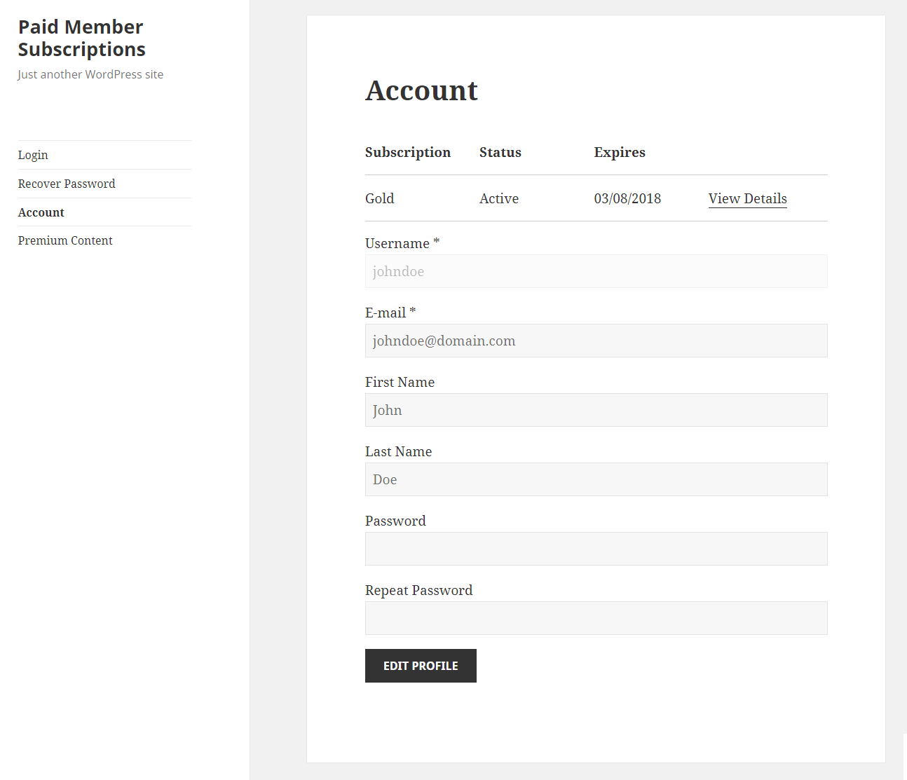 Paid Member Subscriptions Pro - Navigation Menu Filtering - Registration Form Logged In User