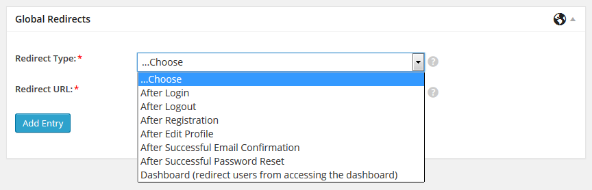 Types of WordPress user redirects after login