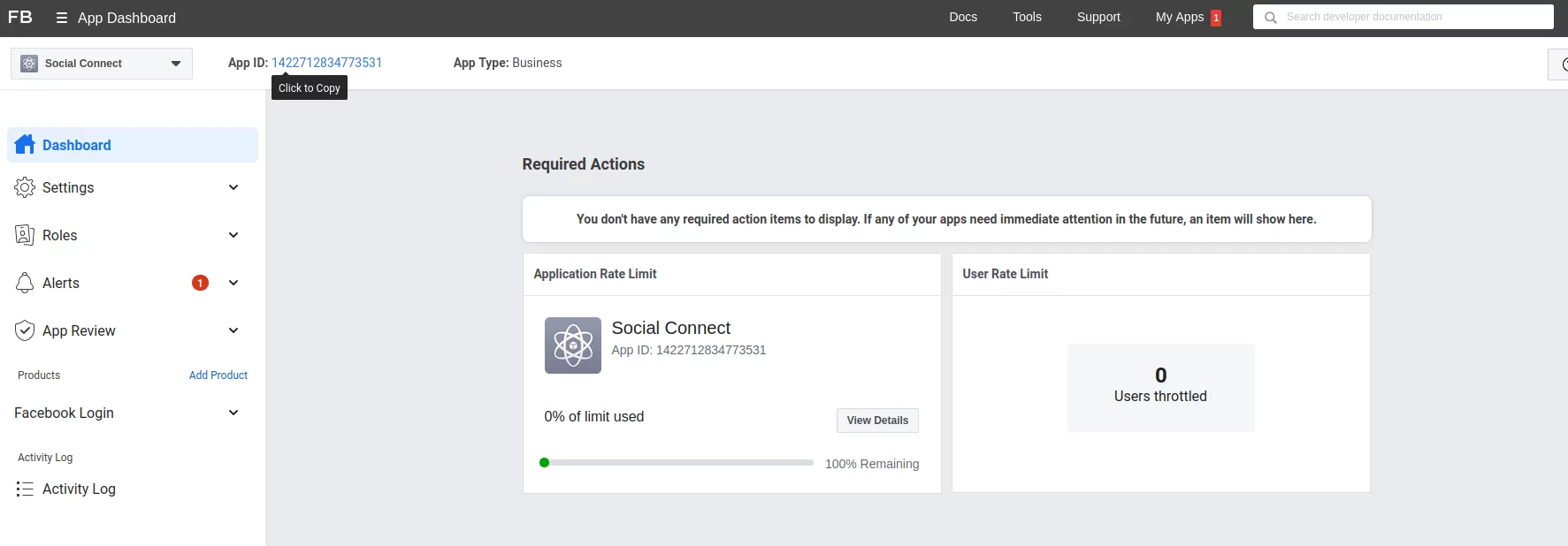 How to create custom application for Facebook Social Login? 