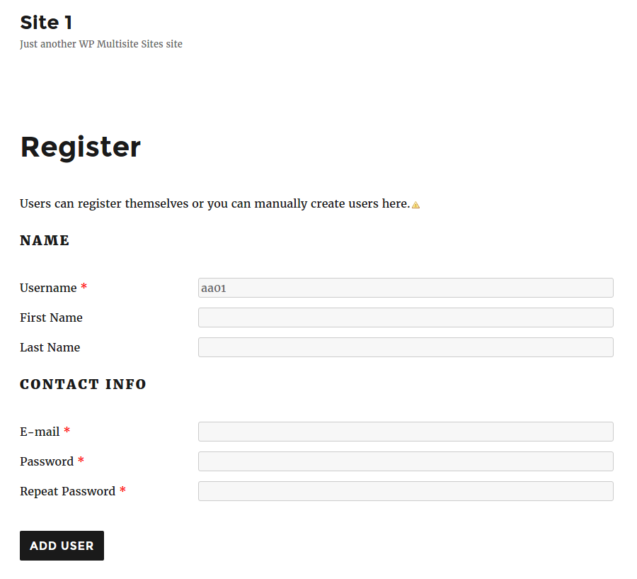 enable wordpress user registration on a subsite only