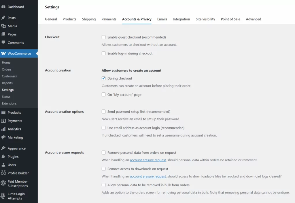Profile Builder Pro - WooCommerce Sync - Enable Registration on the Checkout Page