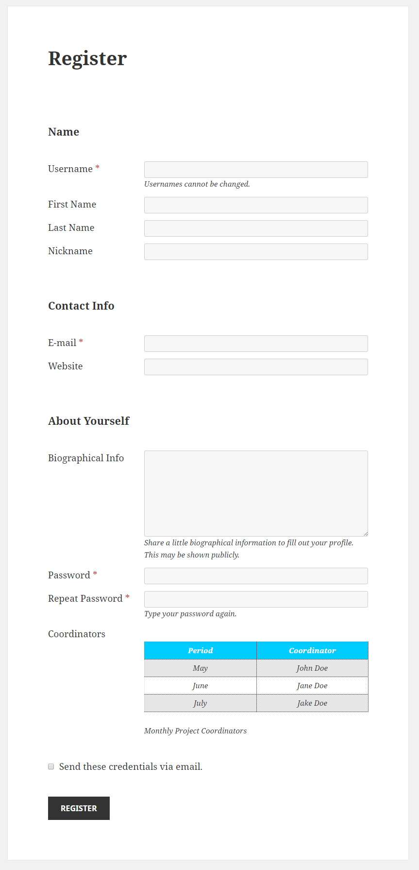 Profile Builder - HTML Field Front End
