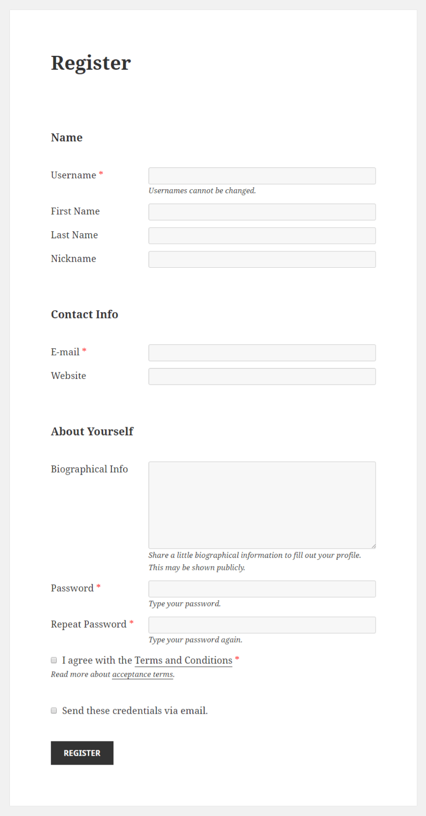 Profile Builder - Checkbox (Terms and Conditions) Field Front-End