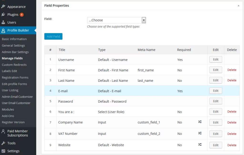 Conditional Logic Manage Fields