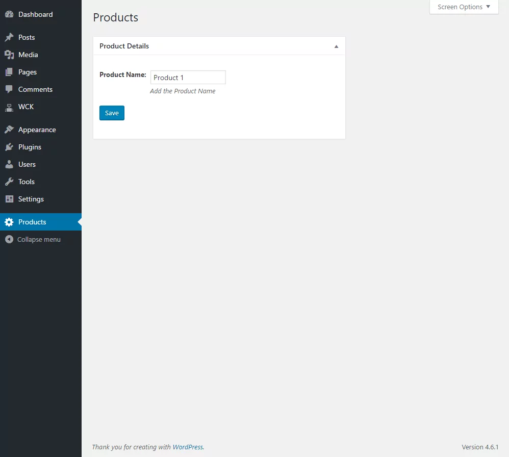 WordPress Creation Kit - Option Fields Creator - Product Details