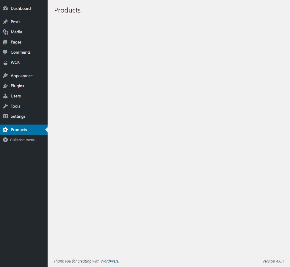 WordPress Creation Kit - Option Pages Creator - Products