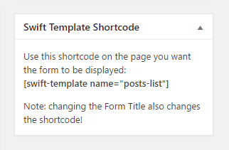 WordPress Creation Kit - Swift Templates - Shortcode
