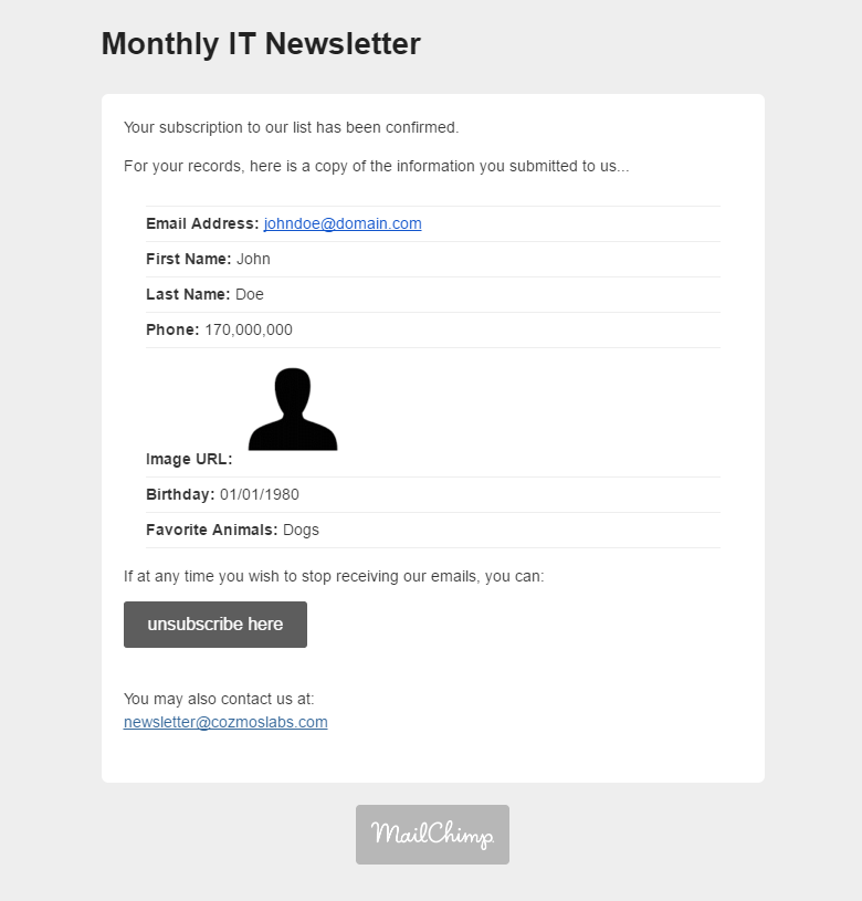 Profile Builder - MailChimp - Send Welcome Email option