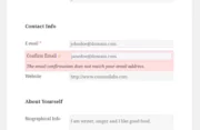 Profile Builder Pro - Email Confirmaton Field - Registration Form