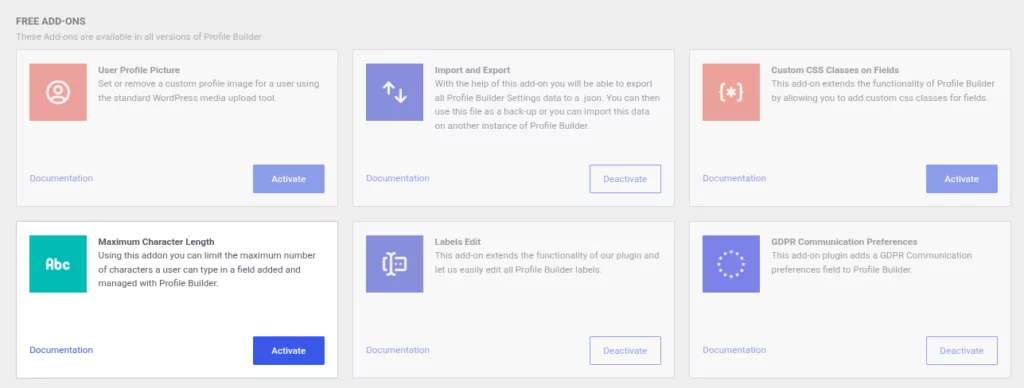 maximum character length add-on page