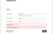 Profile Builder Pro - Multi-Step Forms - Add Form Break Point - Registration Form - User Side - Required Field