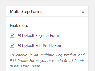 Profile Builder Pro - Multi-Step Forms - Enable on