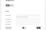 Profile Builder Pro - Multi-Step Forms - Pagination and Tabs - Registration Form - User Side - Step 1