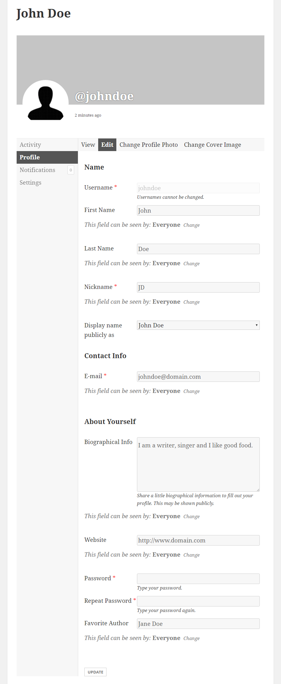 Profile Builder Pro - BuddyPress - BuddyPress Edit Profile Form replaced by Profile Builder Edit Profile Form