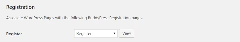 Profile Builder Pro - BuddyPress - Settings - Pages - Register