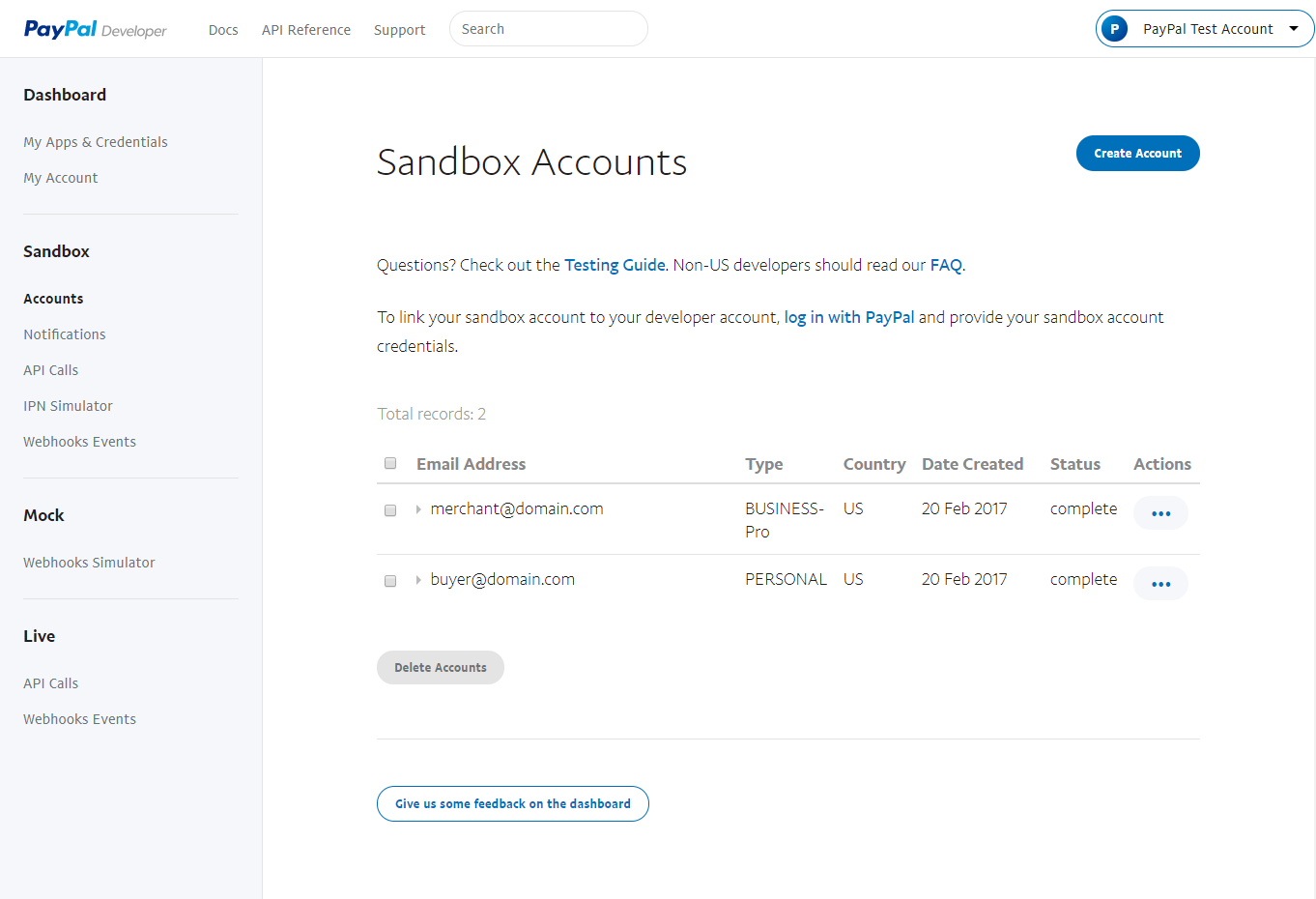 Paid Member Subscriptions Pro - PayPal Pro and PayPal Express Checkout - PayPal Test API Credentials - Sandbox