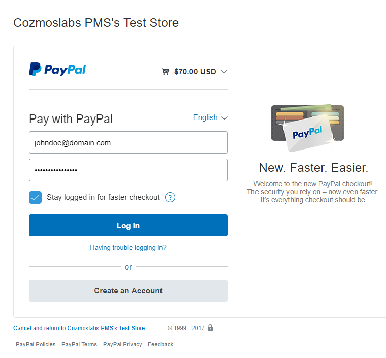 Paid Member Subscriptions Pro - PayPal Pro and PayPal Express Checkout - Registration PayPal Express Checkout Login