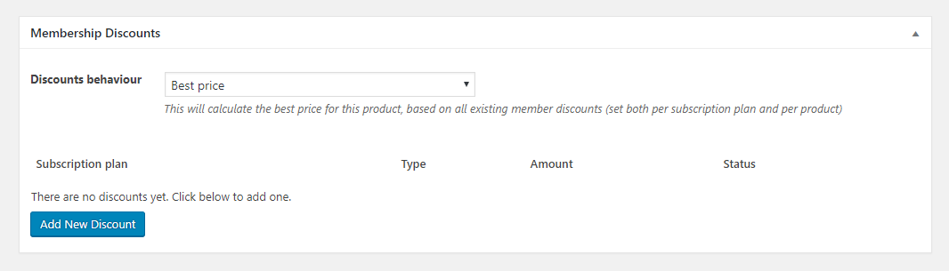 Paid Member Subscriptions - WooCommerce - Membership Discounts - Product - Setting up a Discount