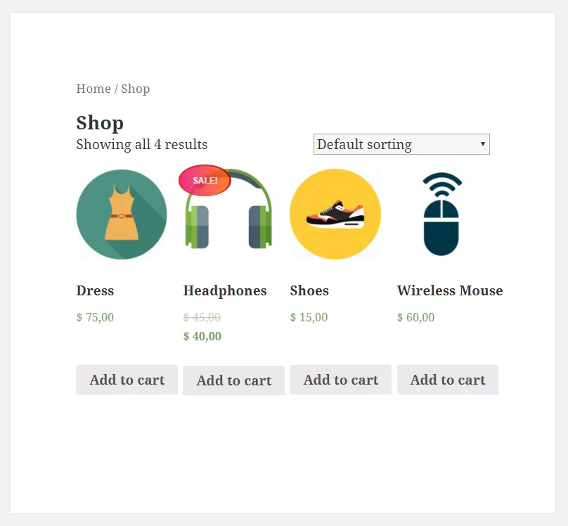 Paid Member Subscriptions - WooCommerce - Product on sale - Shop page