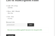 Paid Member Subscriptions Pro - Discount Codes - Using Discount Code inside the List of Subscription Plan Form