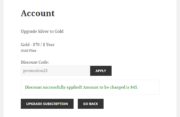 Paid Member Subscriptions Pro - Discount Codes - Using Discount Code when Upgrading