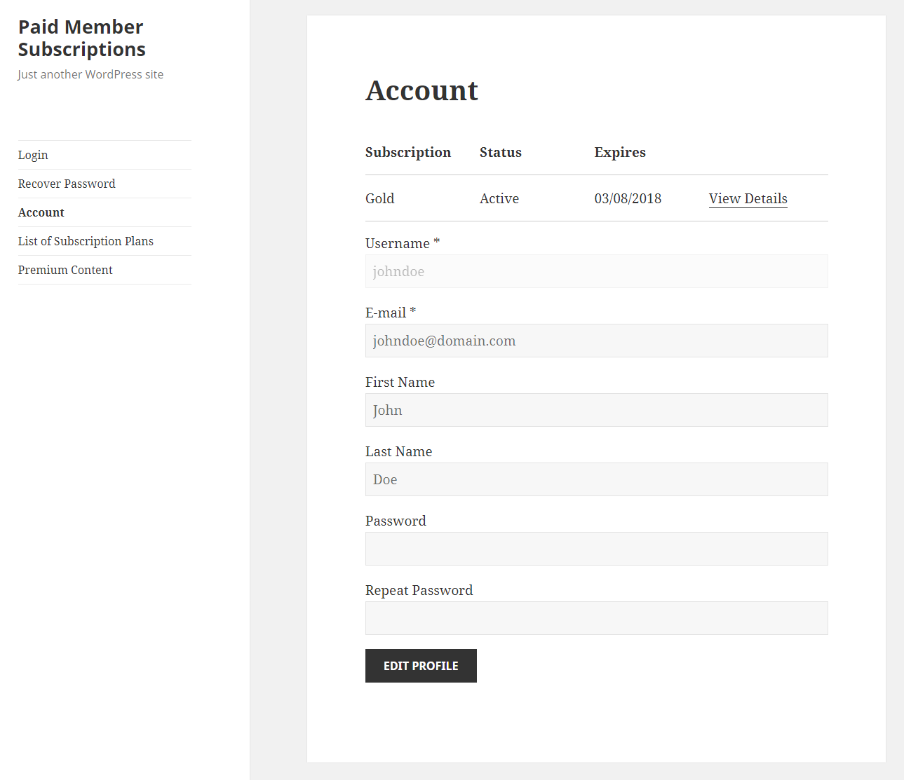 Paid Member Subscriptions Pro - Navigation Menu Filtering - Registration Form Logged In User