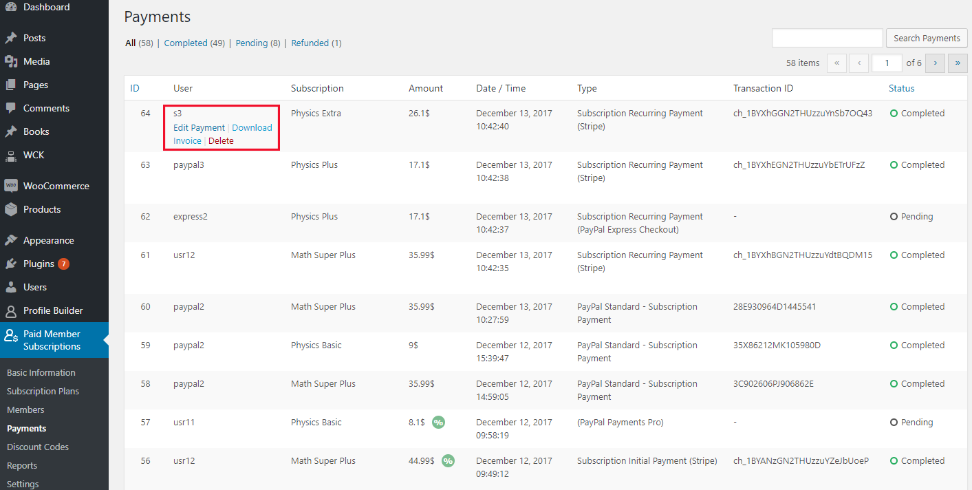 invoices cozmoslabs