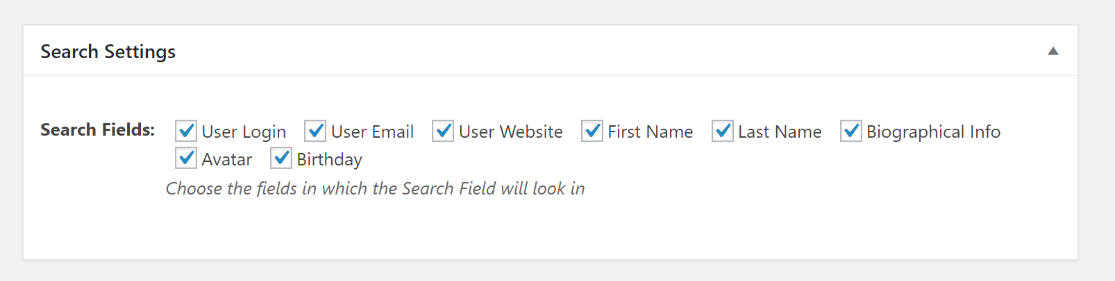 profile builder search field