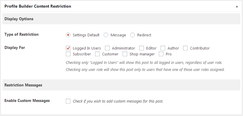 Profile Builder - Content Restriction