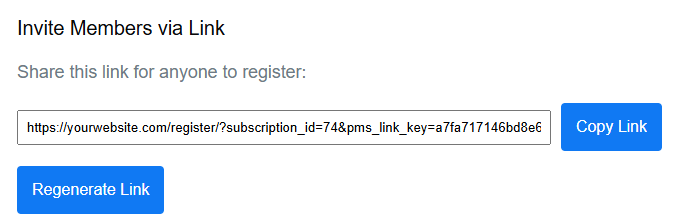 Inviting members via a Link to join a Group Membership