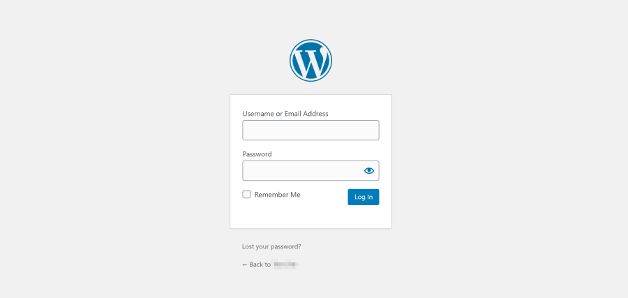 WordPress' default login page