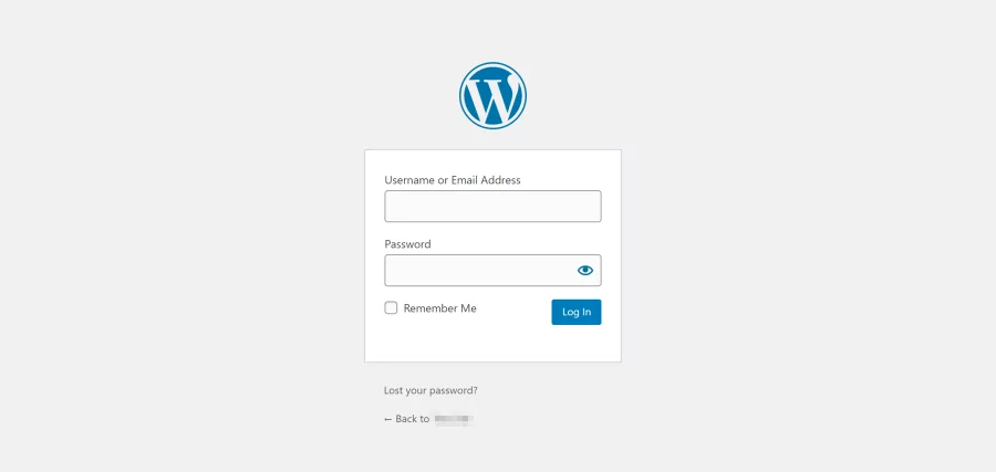WordPress' default login page