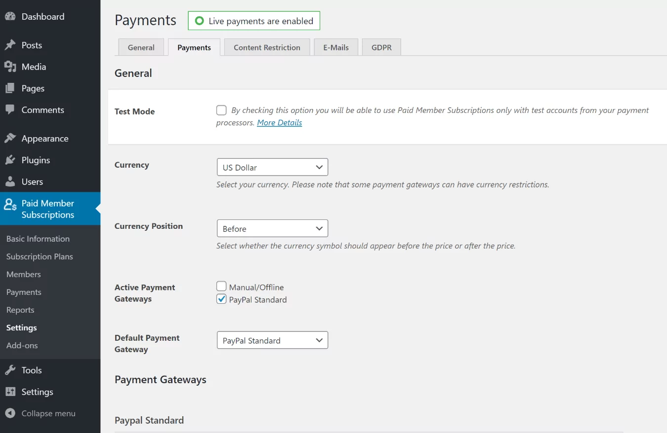 Payment options