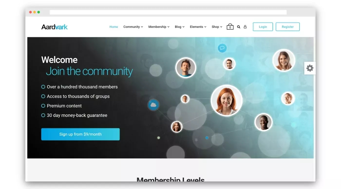 Aardvark WordPress membership theme