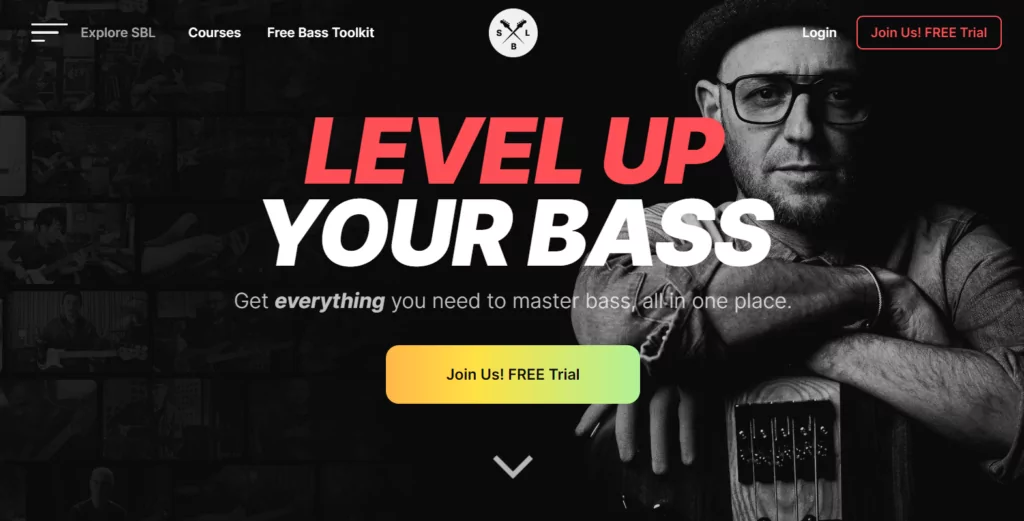 Membership Website Example: Scott's Bass Lessons - musical membership website