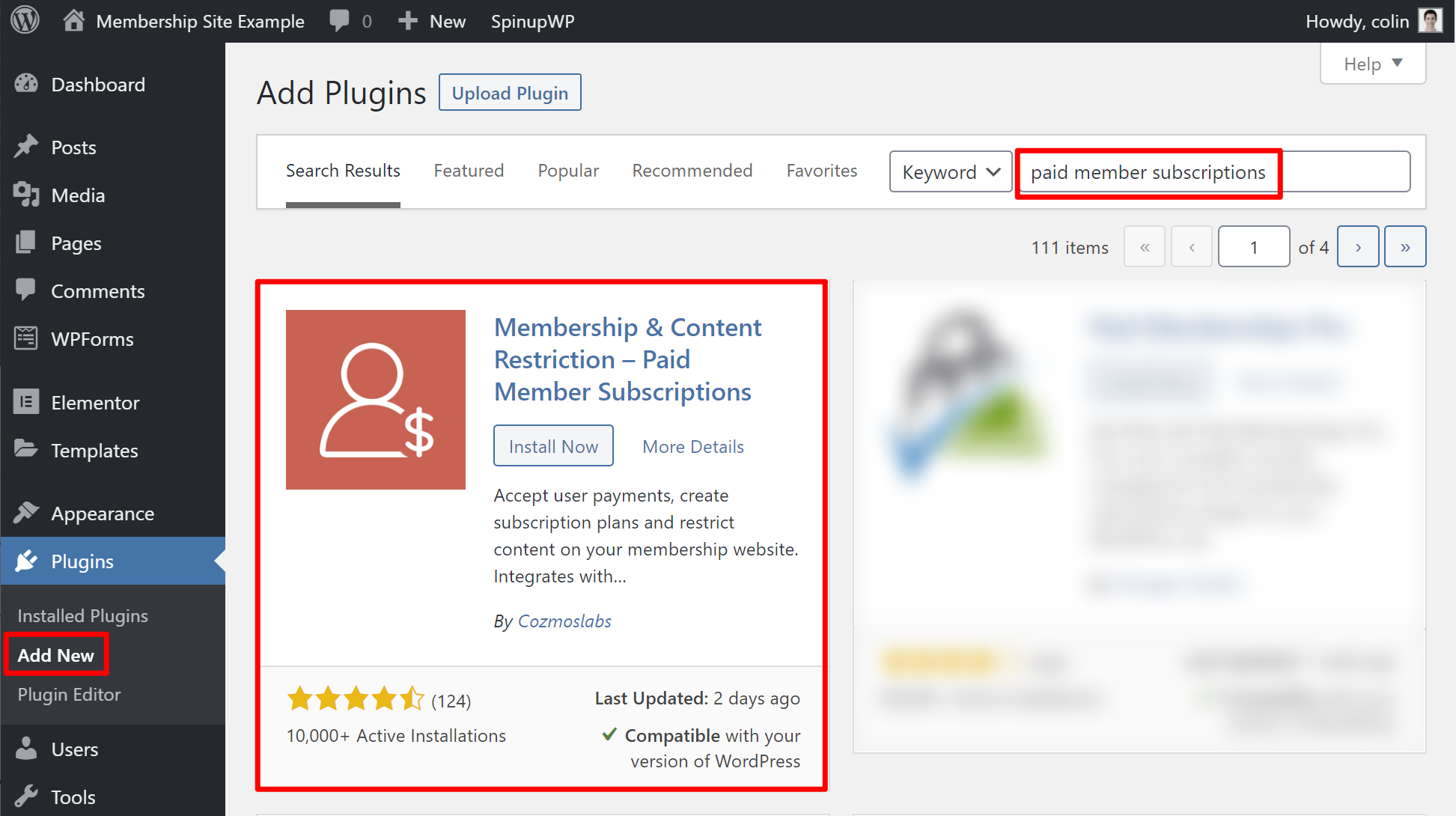 Install Paid Member Subscriptions