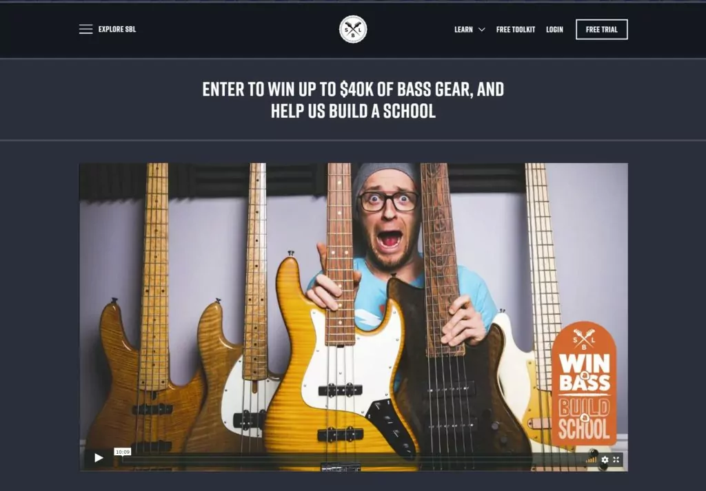 Membership Website Example: Scott's Bass Lessons - musical membership website