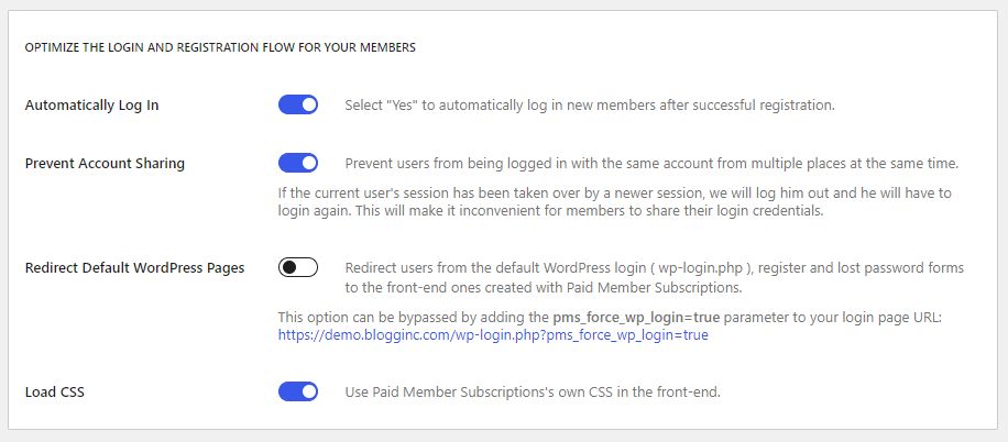 General settings in Paid Member Subscriptions
