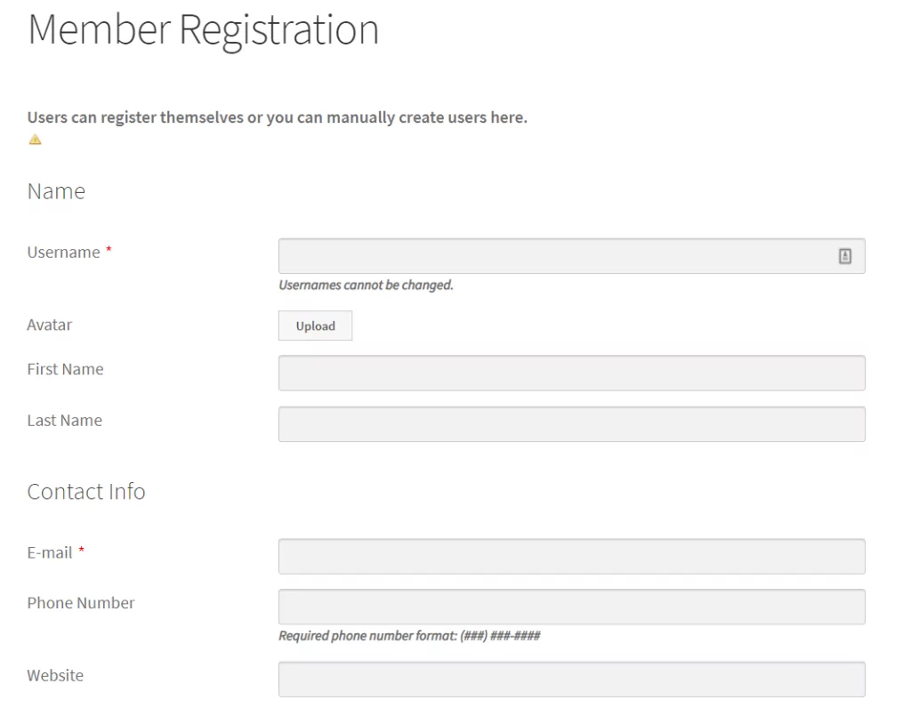 Custom WordPress Registration form with fields