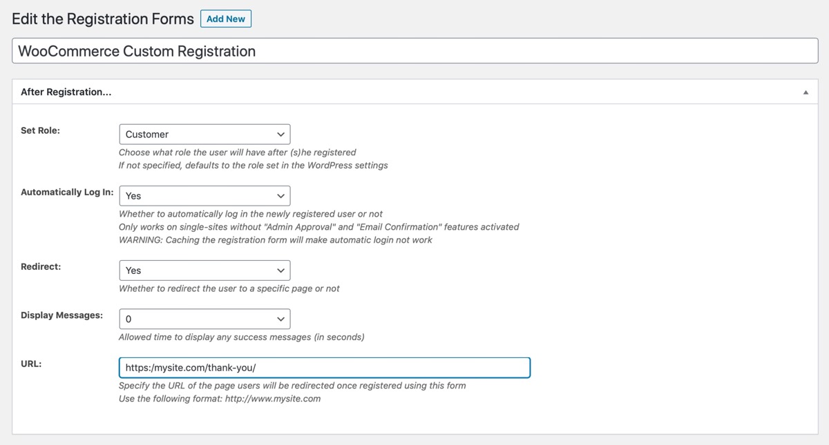 redirect setup