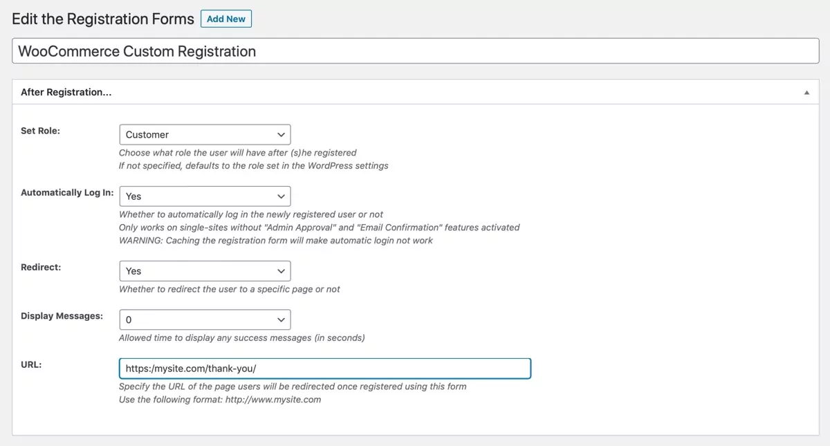 redirect setup