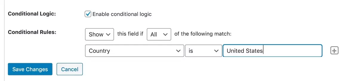 setting up conditional logic